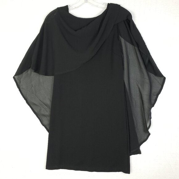 Killstar Black Sheer Cape Dress - Picture 3 of 14